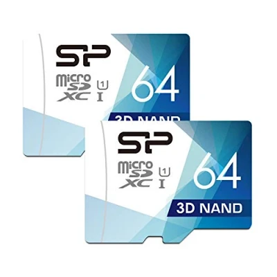 Immagine di Silicon Power 3D NAND 64GB 2 Pack MicroSD Card with Adapter