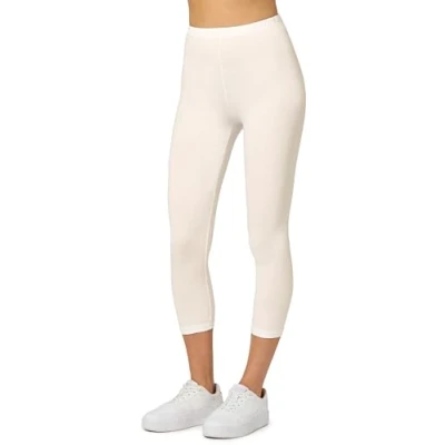 Immagine di Merry Style Leggings Donna 3/4 Pantaloni Capri Morbidi e Confortevoli Leggins in Cotone Traspirante Elastici Delicati sulla Pelle Sensibile MS10 199 (Ecru,M)