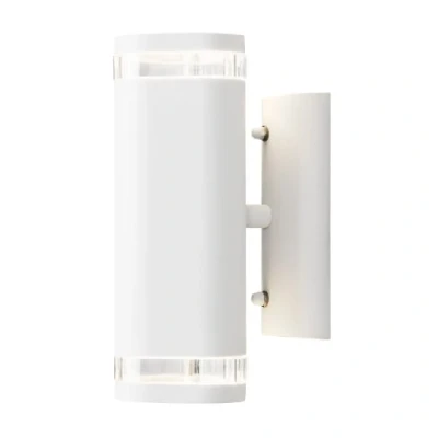 Immagine di Konstsmide 7512 250 Modena Lampada da Parete in Alluminio, 9 x 14,5 23,5 cm (LxPxH), 2 lampadine 35 W, IP44, Colore: Bianco Satinato