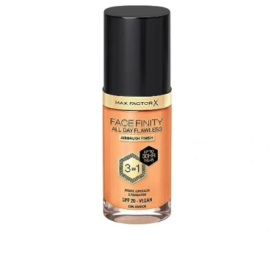 Immagine di Max Factor Fondotinta Facefinity All Day Flawless Correttore, liquido e primer viso 3 in 1, Formula vegan, Copertura modulabile, Tenuta fino a 30 ore, SPF20 C90 Amber, ml