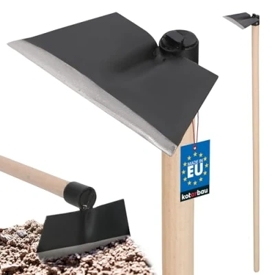 Immagine di KOTARBAU® Zappa da Giardino 180 x 85 mm a Forma Trapezoidale con Manico in Legno 115 cm Strumenti Manuali Attrezzi Accessori Zappetta Giardinaggio