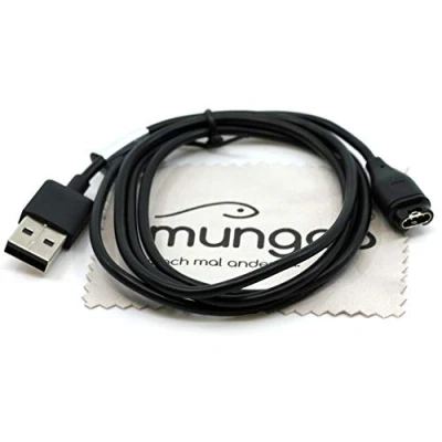 Immagine di cavo di ricarica compatibile per Garmin Forerunner 45, 45S, 935, 945 / Instinct/Legacy Hero Series/Legacy Saga Series/caricatore USB OTB con panno la pulizia dello schermo mungoo