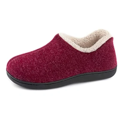 Immagine di ULTRAIDEAS morbide Pantofole da Donna in Memory Foam con Retro Chiuso Calda Fodera Pile, Scarpe casa Cotone Misto Lana Suola Gomma Antiscivolo per Interni all&#039;aperto, rosso, 42EU
