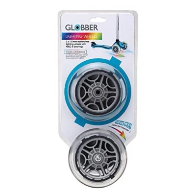 Immagine di Globber 2 Roues Lumineuses LED 121mm, Ruote Luminose 121 mm Giovani Unisex, Trasparente