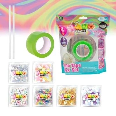 Immagine di Giochi Preziosi Nano Craft Nastro Tape Colorati Ideale Per Principianti,Crea Bolle Decorate Durature con Adesivo, Cannucce e Decorazioni Incluse, bambini a partire da 6 anni