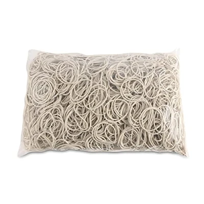 Immagine di Elastici per Ufficio Diametro 40mm 1,5x1,5mm 1000g Bianco/Piccoli Accessori Ufficio/Tipo Standard/Materiale Gomma/Peso (g) 1000 / Colore Bianco/Dimensioni
