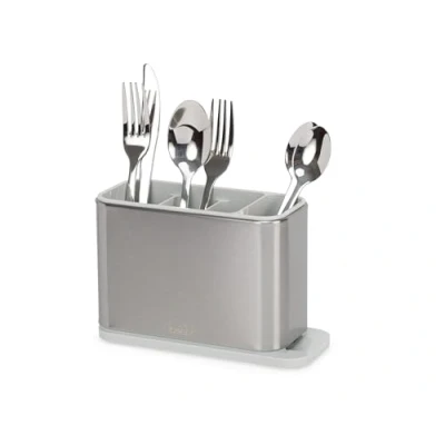 Immagine di Joseph Surface Scolaposate da Lavello in Acciaio Inox, Contenitore Portaposate Portautensili per Cucina, Base Drenante