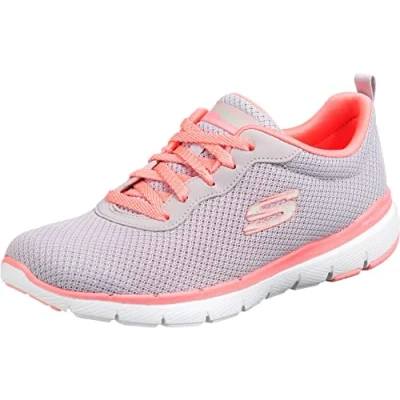 Immagine di Skechers Flex Appeal 3.0 First Insight, Sneakers Donna, Multicolore Lt Gray Mesh Hot Pink Trim, 36 EU