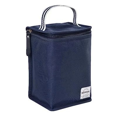 Immagine di BÉABA Borsa Termica Portapasto per Neonati, Contenitore Molto Capiente, Tasca Biberon, Trasportare Pasti Completi, Pieghevole, Materiale Morbido e Impermeabile, Blu Marino