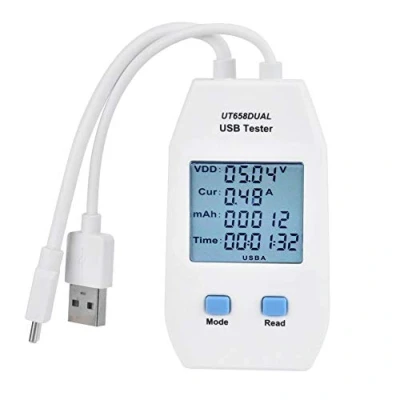 Immagine di Tester del misuratore di potenza USB, multimetro digitale amperometro voltmetro rilevatore USB(UT658)