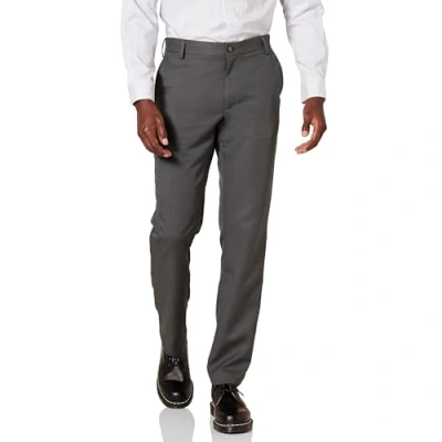 Immagine di Amazon Essentials Pantaloni da Abito Senza Pinces Slim Uomo, Grigio Scuro, 29W / 32L