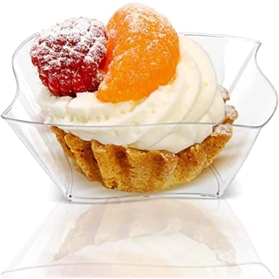 Immagine di KAHEIGN 100 Pezzi Mini Tazze da Dessert, 90ml Dessert Semplifica in Plastica Tazza Trasparente per Antipasto Semifreddo Ciotola Portata Riutilizzabile Mousse Budino (9 x 9cm)