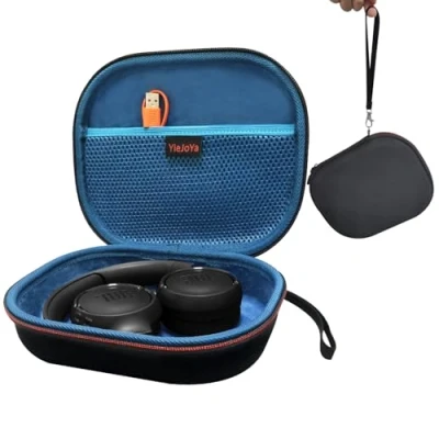 Immagine di Custodia rigida per JBL Tune 510BT/JBL 520BT/500, Eva 760 NC/JBL Tune500BT/JBL Tune500/JBL Tune600BTNC On Ear Wireless Cuffie Bluetooth pieghevoli (nero) Blu interno
