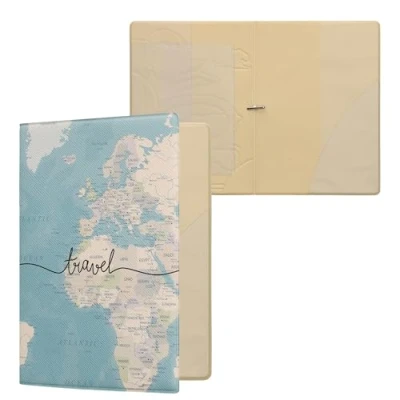 Immagine di kwmobile Custodia per Passaporto Porta con Chiusura di Sicurezza ad Elastico Protezione Documenti nero/beige/blu