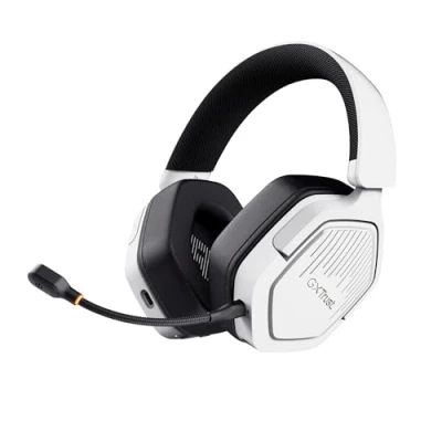 Immagine di Trust GXT 1493W Ravox Cuffie Gaming Wireless Bluetooth + 2.4 GHz per PS5 PS4 Switch PC Xbox Mobile, Driver da 50 mm, Batteria 70 Ore, Bassa Latenza, Over Ear con Microfono, Bianco