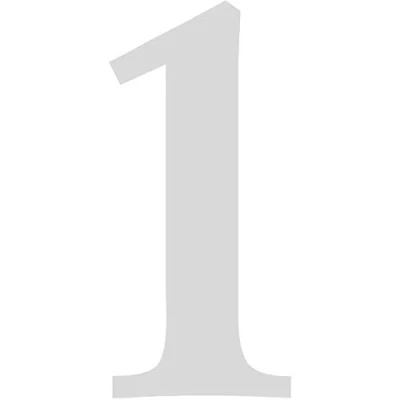 Immagine di Adesivo con numeri n. 1 in argento, altezza 10 cm, numero di casa autoadesivo, da incollare, per esterni, cassetta delle lettere, porta I resistente alle intemperie, kfz_479_1