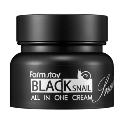 Immagine di Farm Stay, Crema viso, FARMSTAY Black Snail all in One Cream krem do twarzy ze śluzem ślimaka 75ml (75 ml, 24h)