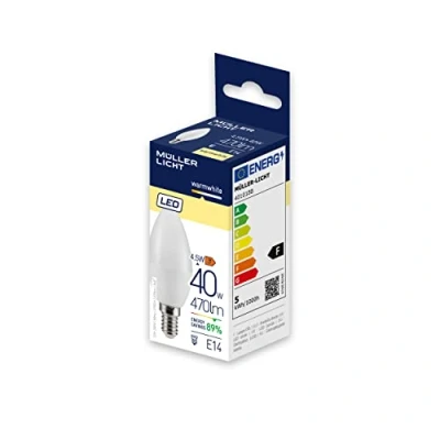 Immagine di Müller Licht 401018 LED (monocolore) ERP F (A G) E14 Forma di candela 4.5 W = 40 Bianco caldo 1 pz.