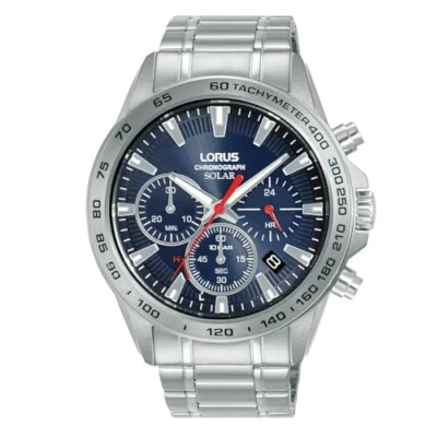 Immagine di Lorus Orologio analogico al quarzo da uomo con bracciale in acciaio inossidabile, Argento/Blu RZ503AX9