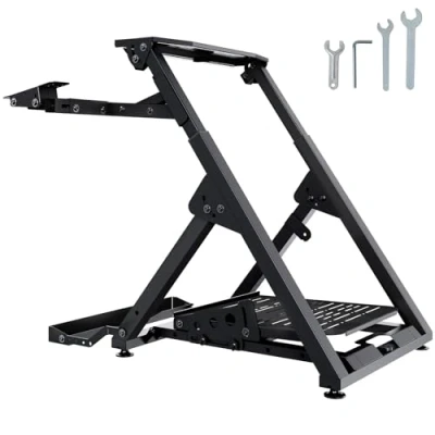 Immagine di VEVOR Supporto Pieghevole per Volante da Corsa Base Universale Altezza Regolabile, a Forma di X in Acciaio Q235A Angolo del Pedale 0/16, Racing