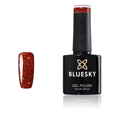 Immagine di Bluesky Smalto Per Unghie Gel, Zesty Performer, Blz18, Rosso, Neon, Luccichio (Per Lampade Uv E Led) 10 Ml