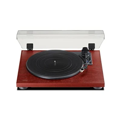 Immagine di Teac TN 180BT A3 Giradischi con uscita Bluetooth (trazione a cinghia, 33/45/78 giri/min, preamplificatore fono integrato, cabinet in MDF ad alta densità) Ciliegia/Rosso ciliegia