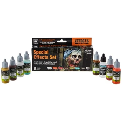 Immagine di Acrylicos Vallejo Game Effects Set di 8 Colori Acrilici per Effetti Speciali, Multicolore