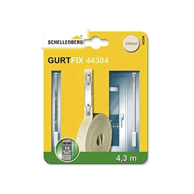 Immagine di Schellenberg 44304 Kit di riparazione cintino per tapparelle, Larghezza del nastro sistema, lunghezza 4,3 m, beige, MINI 14 mm