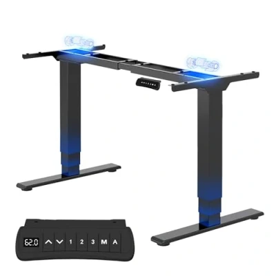 Immagine di FLEXISPOT E5 PRO Scrivania Regolabile in Altezza con 2 Potenti Motori, 3 Livelli Telaio della Standing Desk Elettrica Motorizzata Tastiera Intelligente（Nero）