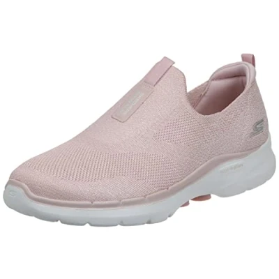 Immagine di Skechers Go Walk 6 Glimmering, Scarpe da ginnastica Donna, Lt Rosa Tessile Trim, 37 EU