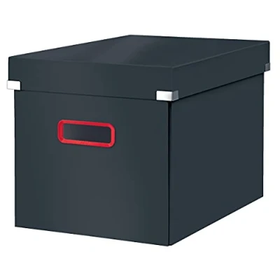 Immagine di Leitz Click &amp; Store WOW Scatola Archivio Cubo Grande, per Mantenere la Casa e l&#039;Ufficio in Ordine, Grigio Velluto, 53470089