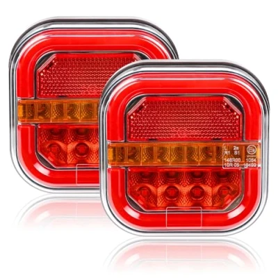 Immagine di Yinaolan 2 luci posteriori a LED per rimorchio, 12/24 V, impermeabili, di stop, indicatori direzione, roulotte, furgoni, barche, camper, camion, trattori, con marchio omologazione E