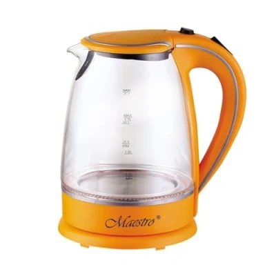 Immagine di Feel Maestro Bollitore MR 064 Arancione Trasparente Vetro 2000 W 1,7 L