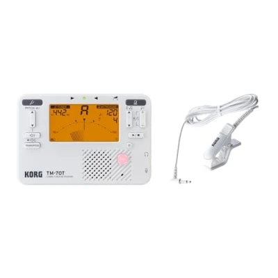 Immagine di Korg TM70 Metronomo e Accordatore Cromatico con microfono a contatto Bianco