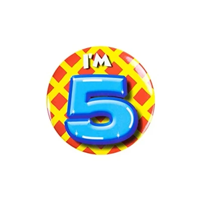 Immagine di PD Party 6014705 Compleanno Distintivo/Spillo Badge Celebrazione Festa I&#039;m 5, Multicolore, 5.5cm Lunghezza x Larghezza 0.5cm Altezza