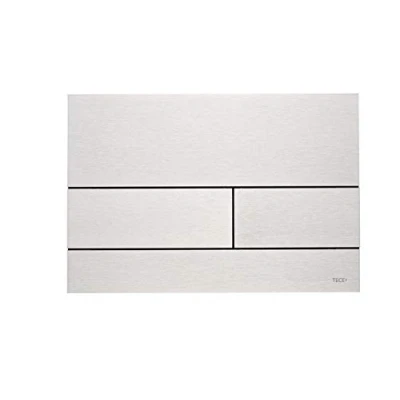 Immagine di TECE Square 9240830 Piastra di azionamento per WC, in acciaio INOX spazzolato, con tecnologia a due quantità, utilizzabile dall&#039;alto e dal davanti, colore: Grigio