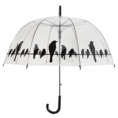 Immagine di Esschert Design, TP166, Ombrello Trasparente, Motivo: Uccelli su Un Filo