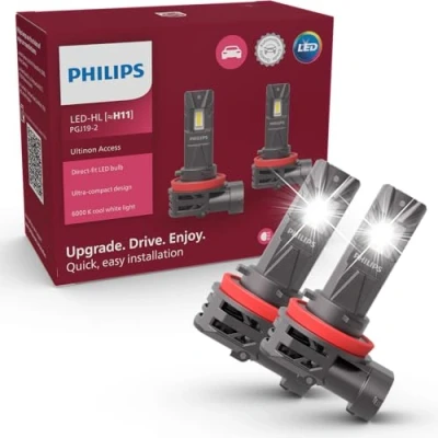 Immagine di Philips Ultinon Access LED lampadina fari auto (H11), ultra compact direct fit, +80%, 6.000K, set di 2