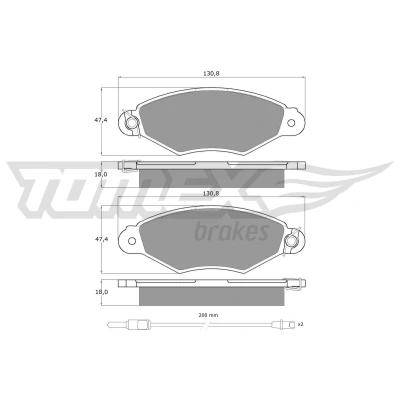 Immagine di TOMEX brakes TX 11 751 Kit pastiglie freno Assale anteriore con contatto segnalazione usura accessori RENAULT: Kangoo I, I Express