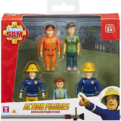 Immagine di Fireman Sam Action Figures 5 pack, scaled play preschool poseable figures, imaginative