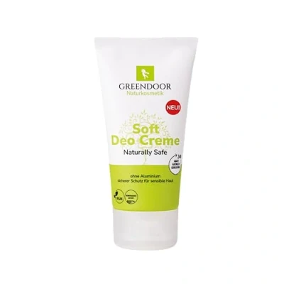 Immagine di GREENDOOR Crema deodorante morbida in tubo da 50ml, senza alluminio, non fondente, efficace contro l&#039;odore di sudore, dura 20 settimane, naturalmente vegana, unisex, cura le ascelle