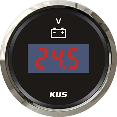 Immagine di KUS voltmetro digitale voltage gauge 9 32V 52mm con retroilluminazione