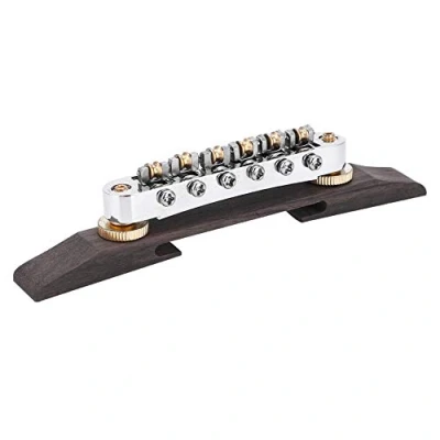 Immagine di Alomejor Ponte per Chitarra Regolabile in Palissandro Jazz Selle a Rullo Accessorio Strumento Musicale Tipo SG LP