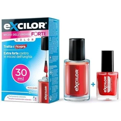Immagine di Excilor Micosi dell’Unghia FORTE COLOR Smalto Trattamento Colorato 2 in 1 Contro le Lievi o Avanzate Tratta e Colora 30 ml + Cosmetico 8