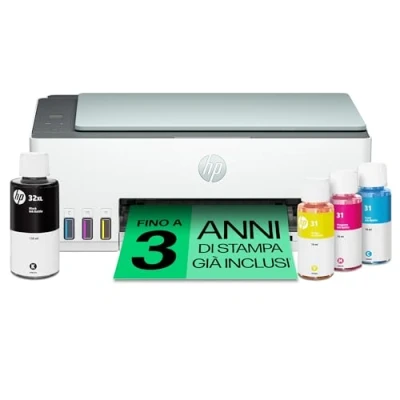 Immagine di HP Smart Tank 5108 5D1B3A, Stampante Multifunzione A4 con serbatoio di inchiostro ad alto volume stampa, Fronte/Retro Manuale, Scansione, Copia, 12 pagine per minuto, Wi Fi, Smart, Eucalipto