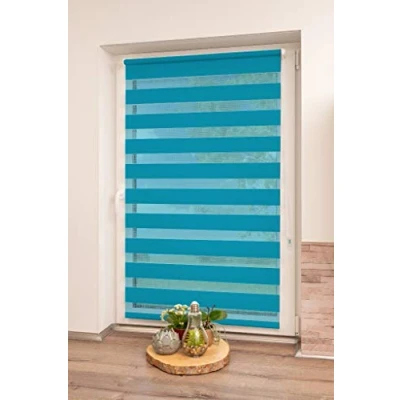 Immagine di K home Klemmfix Tenda a Rullo Doppia, 90 x 150 cm (Larghezza Lunghezza), Colore: Petrolio