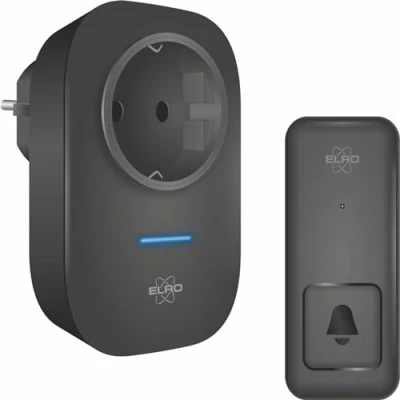 Immagine di Elro Set di campanelli cinetici senza fili DB4000 con ricevitore a inserimento presa non richiede batterie