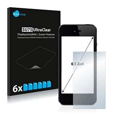 Immagine di savvies 6.5&quot; Pellicola Protettiva per Cellulari e Smartphone con 6,5 Pollici (16.5 cm) [143 x 78 mm, 1:2] (6 Pezzi) Schermo Protettivo Ultra
