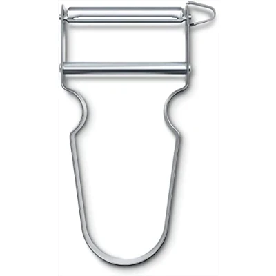 Immagine di Victorinox pelapatate STAR, a doppio taglio con lama pendolo, extra affilato, manico in metallo, Swiss Made