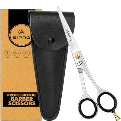 Immagine di ASIPRO Forbici Parrucchiere Professionali Acciaio Inossidabile con Astuccio e Perfetto Barba, Ideali per Uomini, Donna, Figli Barbieri Capelli 6.5